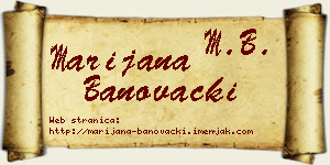 Marijana Banovački vizit kartica